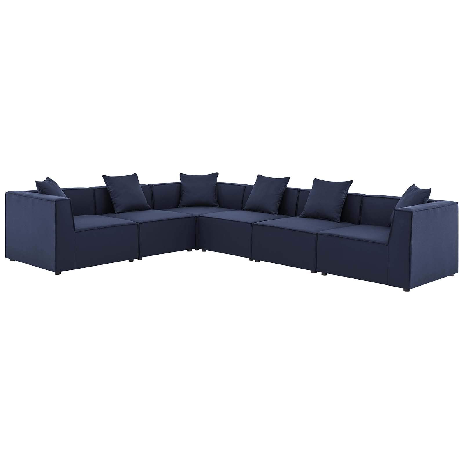 Modway Eei-4385-Nav Saybrook Outdoor Patio Upholstered 6-Piece Sectional Sofa, Navy