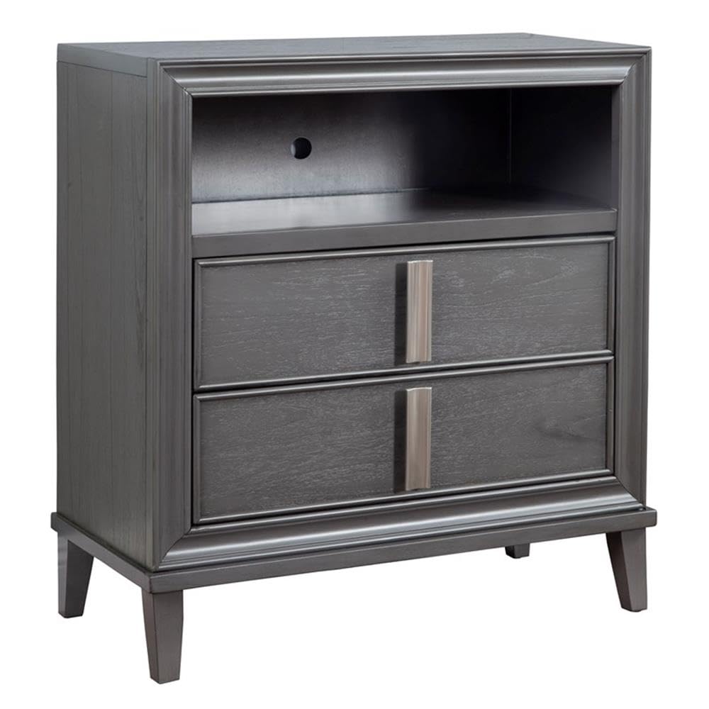 Alpine Furniture Lorraine Tv Media Chest, Dark Grey,Grey