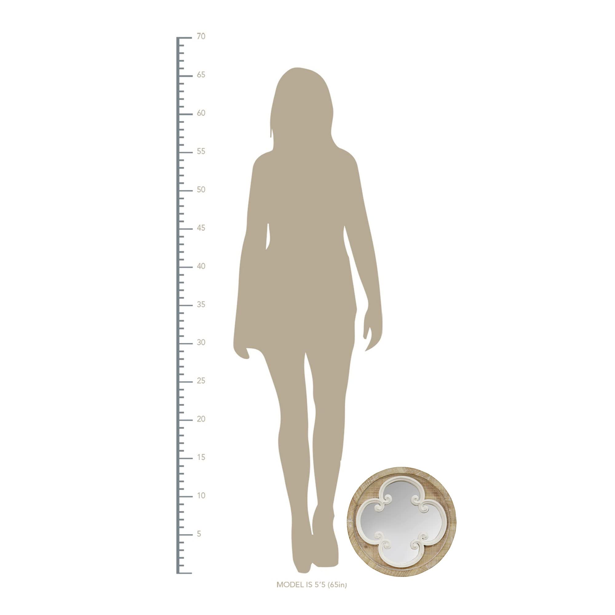 Stratton Home Decor S23731 Mirror, 13.78W X 0.98D X 13.78H, Natural Wood