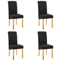 vidaXL Dining Chairs 4 Pcs, Side Chair with Wood Frame, Upholstered Fabric Accent Chair for Home Kitchen Living Room, Black Fabric