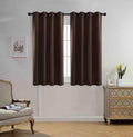 Miuco Blackout Curtains Room Darkening Textured Look Grommet Panels 2 Panels For Window Treatment 52X63 Inch Chocolate