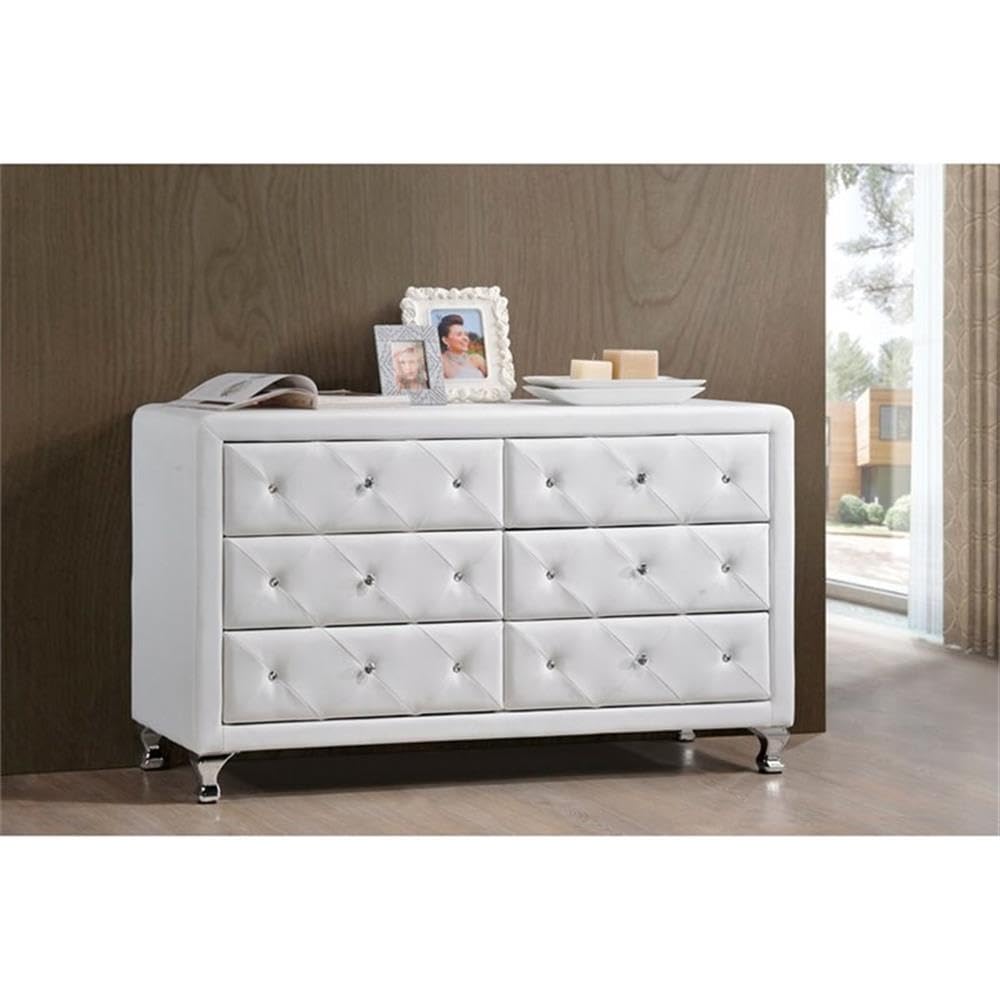 Baxton Studio BBT2030-Dresser-White Storage-chests, 21.6' x 51.75' x 18', White