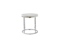 Steve Silver Echo End Table-Contemporary Style with Unique Marble Details, White Marble Top with Chrome Metal Base, 22 x 22 x 24, White, Chrome