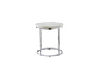 Steve Silver Echo End Table-Contemporary Style with Unique Marble Details, White Marble Top with Chrome Metal Base, 22 x 22 x 24, White, Chrome