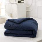 Karever Solid Navy Comforter Set Cal King Navy Blue Bedding Set Soft Pure Navy Blue Bedding Quilt Men Navy Blue Blanket Women Br