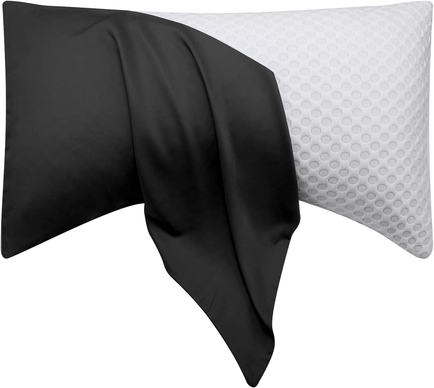Cooling Side Sleeper Pillow Cases - Curved Bamboo Pillowcase Cover With Zipper - Breathable Cool Silky Soft Pillowcase For Hot S