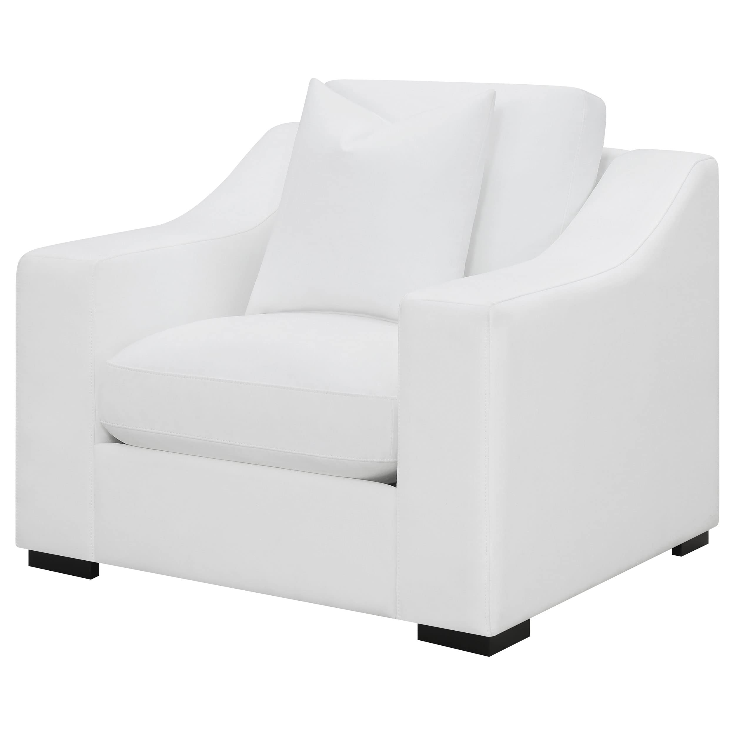 Coaster Home Furnishings Ashlyn Upholstered Sloped Arms Chair White