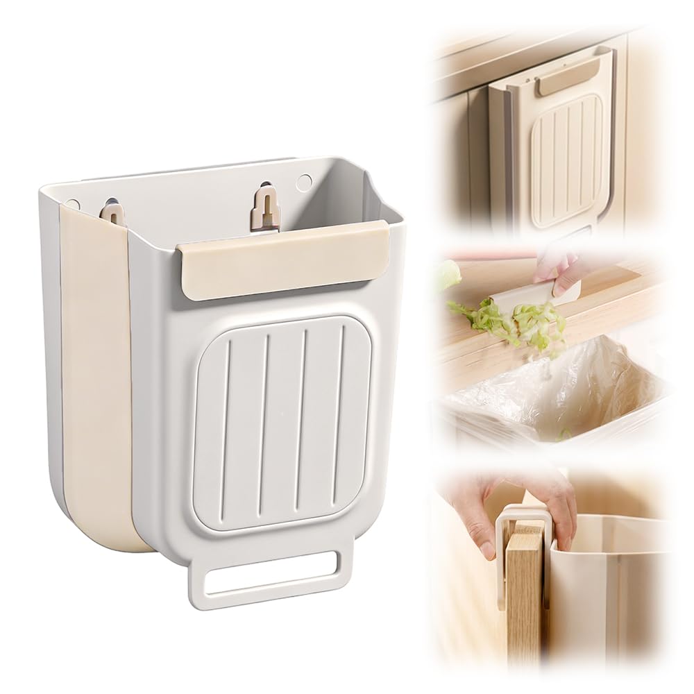 2026 New Foldable Hanging Trash Can, 6L/11L Hanging Bin for Kitchen Cabinet Doors, for Kitchens, Bathrooms, RVs, Cars & Camping 