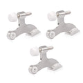 Homotek 3 Pack Hinge Pin Satin Nickel Door Stopper,Adjustable Deluxe Heavy Duty Door Stopper 2-1/2'X1-3/4',With White Rubber B