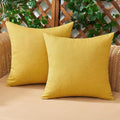 Woaboy Set Of 2 Outdoor Waterproof Throw Pillow Covers Decorative Farmhouse Fall Solid Cushion Cases For Patio Tent Balcony Couch Sofa Car Yellow 20X20 Inch