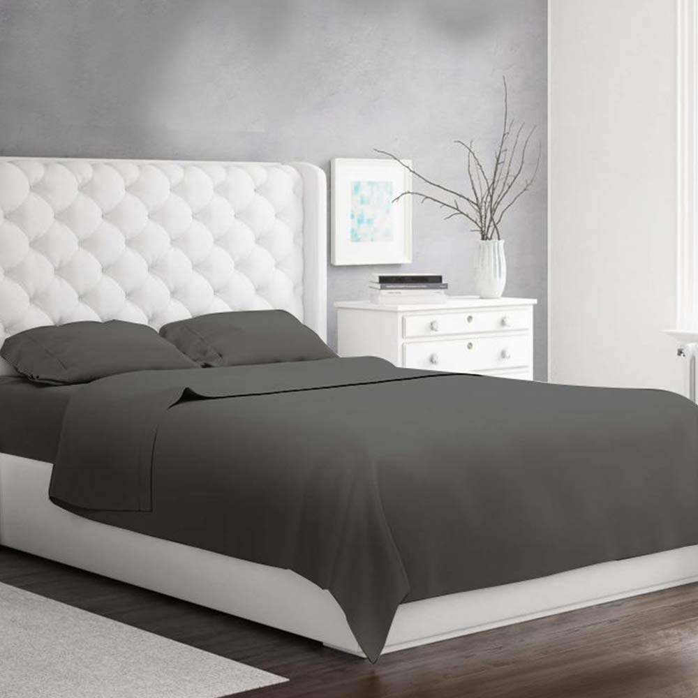 Charlottelyhues Dark Grey Sheet Set California King Size 1000 Thread Count Soft Egyptian Cotton 4 Piece Extra Deep Pocket Luxuri