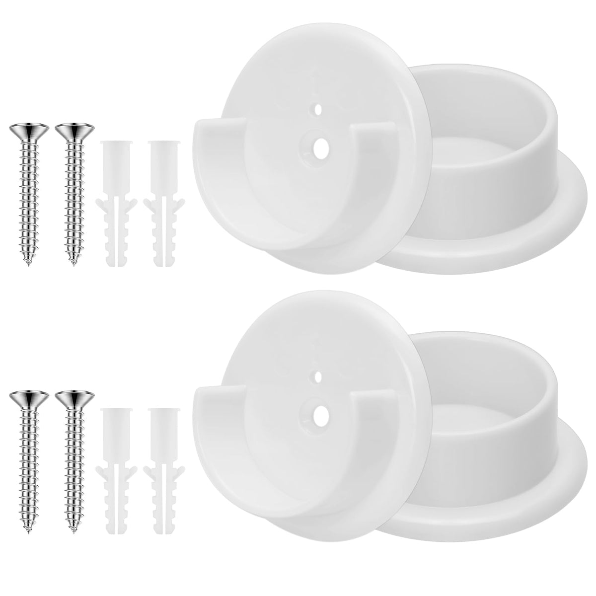 4 Pcs Plastic Closet Rod Holders,13/8 Wardrobe Tube Rail Support Bracket