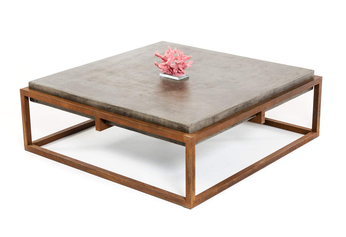 HomeRoots Concrete, Metal Modern Concrete Coffee Table
