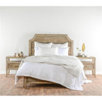 Kosas Home Dimitry 96x108 Rayon Velvet & Cotton Sateen King Quilt in Ivory