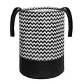 Nandani Garments Collapsible Laundry Basket, Black and White Chevron Pattern, Foldable Storage Hamper with Handles Pack of 1