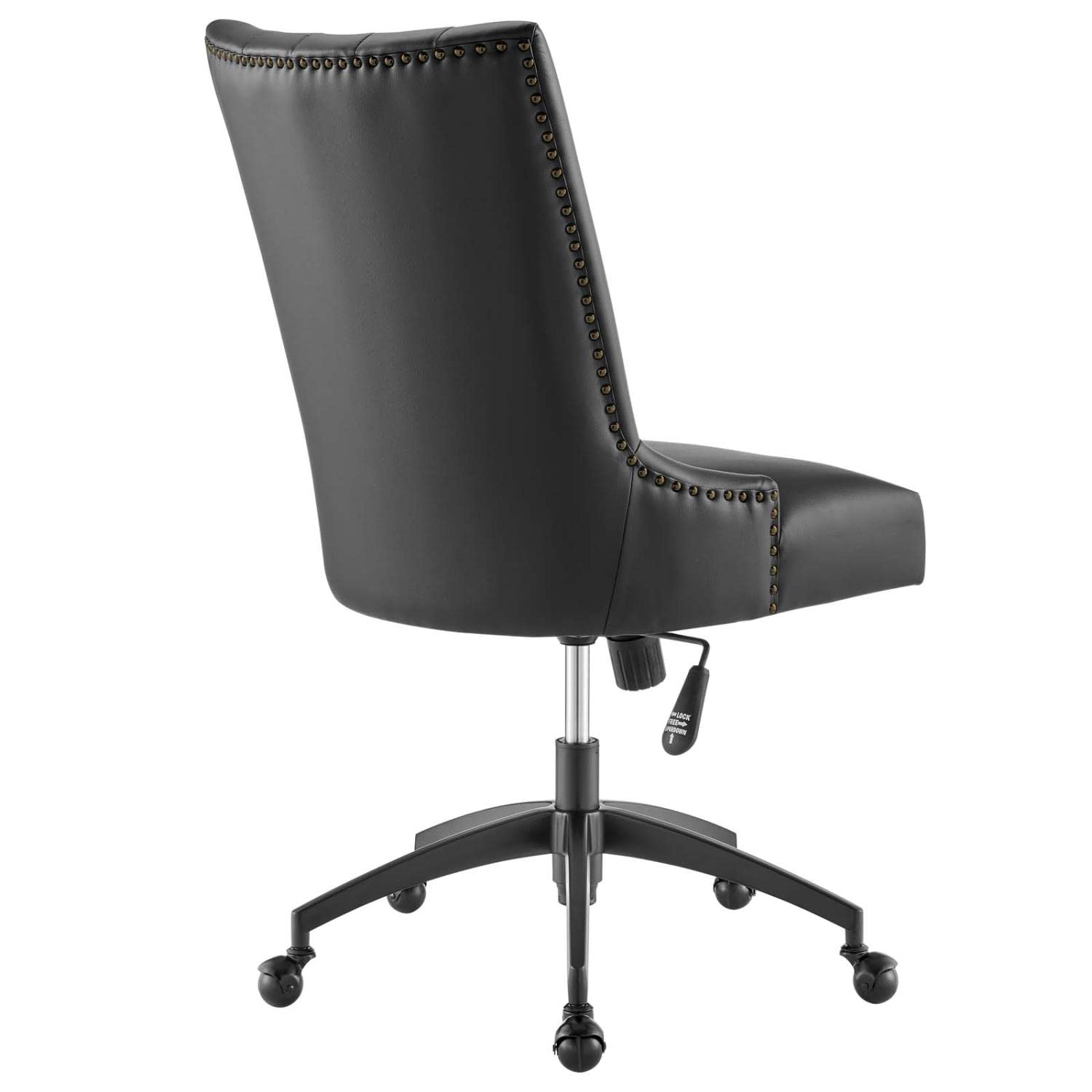 Modway Empower Channel Tufted Vegan Leather Office Chair Black 27 x 22 x 38.5