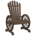 vidaXL-Patio Adirondack Chair-Burnt Fir Wood-Brown-24.8x24.4x39 Inches-Ergonomic Lounger for Gardens/Decks/Outdoor Spaces