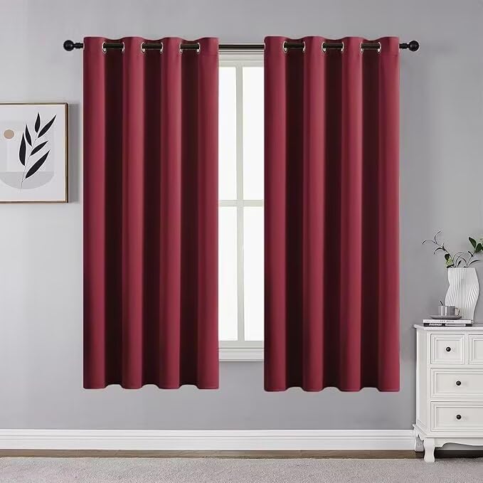 Joydeco Blackout Curtains for Bedroom 72 inch Long 2 Panels, Thermal Insulated Room Darkening Curtains with Grommets, Soft Windo