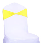 Mds Pack Of 50 Spandex Chair Sashes Bow Sash Elastic Chair Bands Ties Without Buckle For Wedding And Events Decoration Spandex Slider Sashes Bow - Yellow