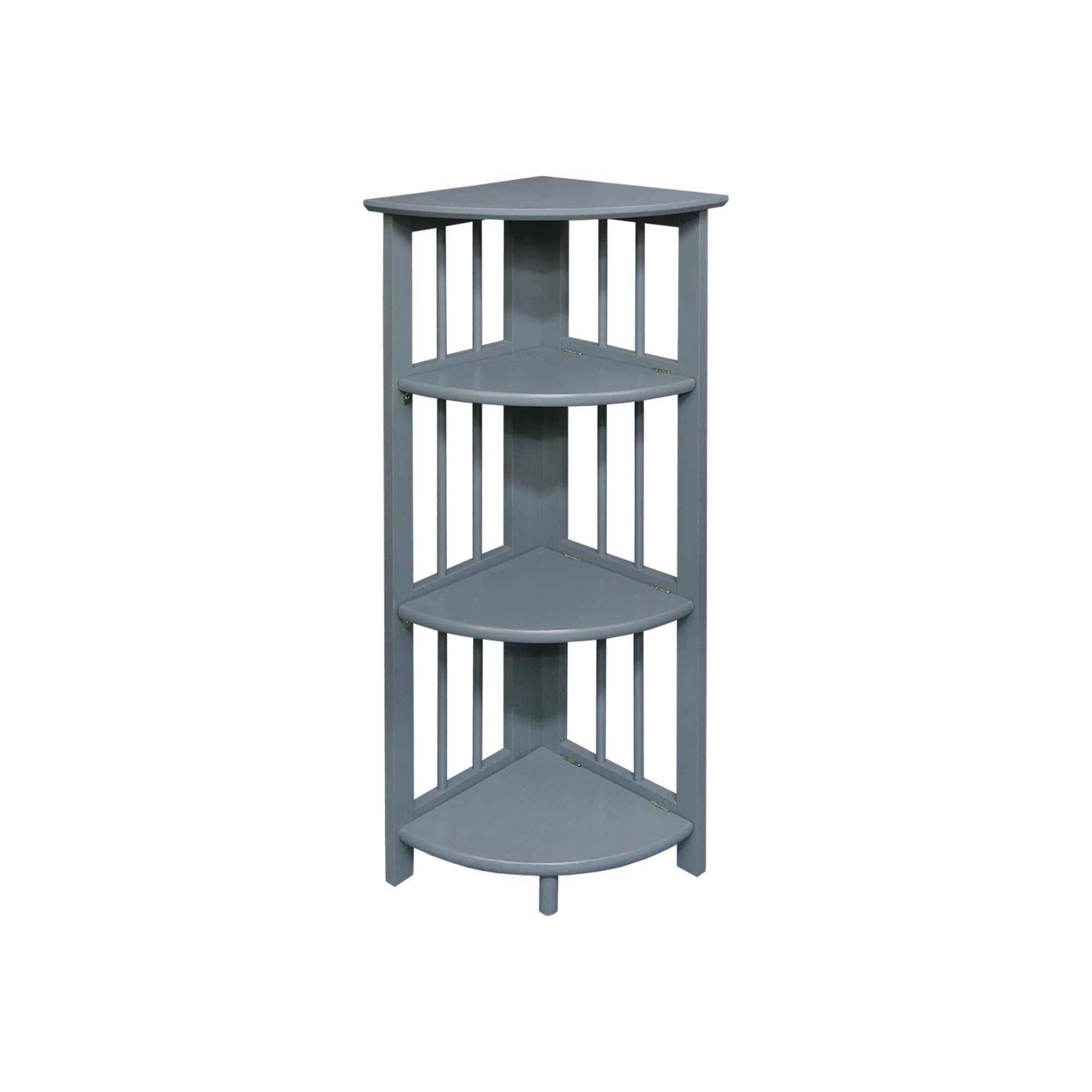 Casual Home Mission 4-Shelf Corner Folding Bookcase, Slate Gray