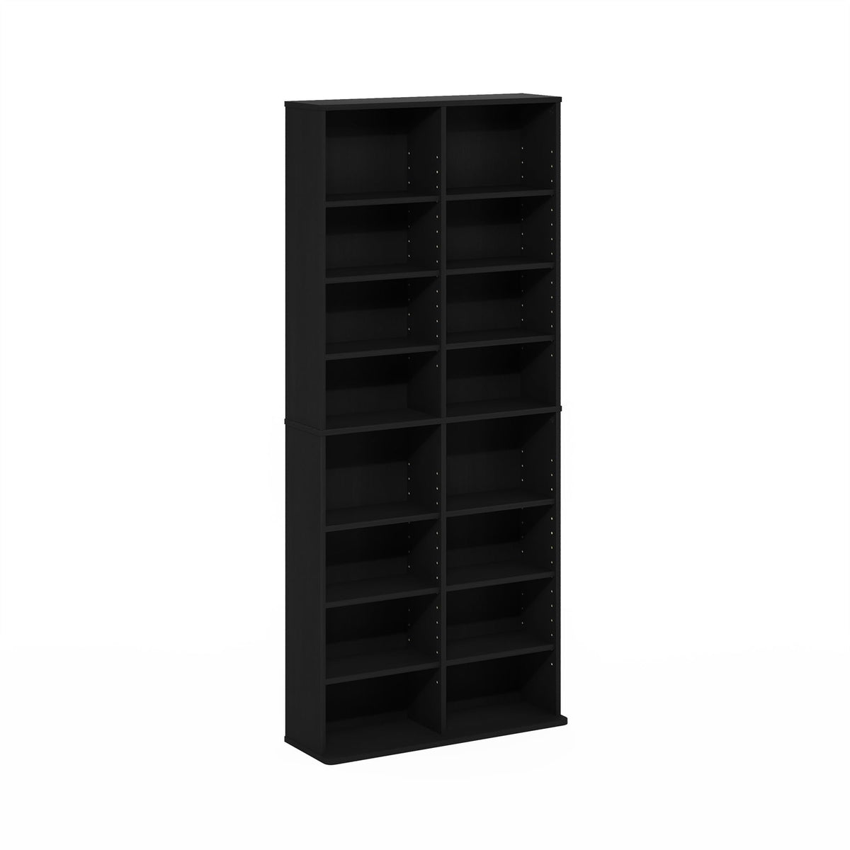 Furinno Jaya 16-Shelf Multimedia Media Storage Tower Rack with Adjustable Shelves, Americano