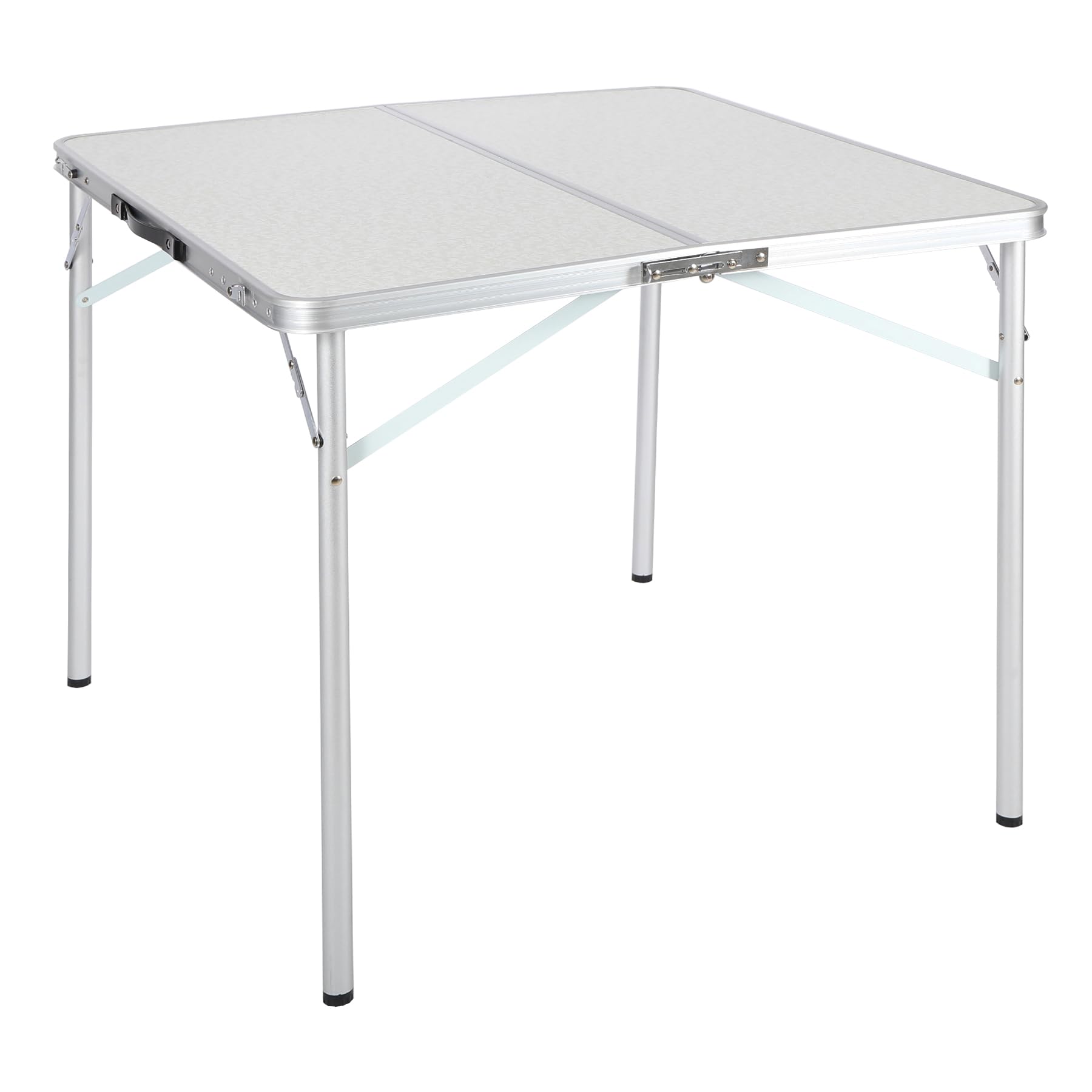 Redcamp 32' Square Folding Camping Table With Adjustable Heights Legs, Lightweight Portable Aluminum Fold In Half Small Card Tables Bridge Tables For Outdoor Picnic, White