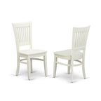 East West Furniture Suva3-Lwh-W 3 Piece Set For Small Spaces Contains A Round Dining Room Table With Dropleaf & Shelves And 2 Wood Seat Chairs, 42X42 Inch, Linen White