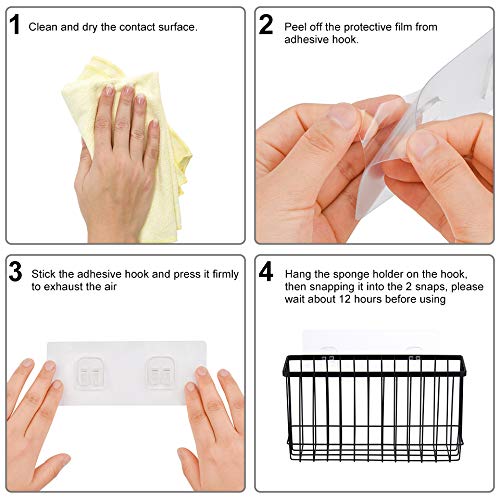 Toplife Black Wall Door Adhesive Kitchen Wrap Organizer Rack, No Drilling, Set of 1, Space-Saving Storage Solution