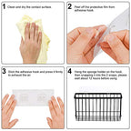 Toplife Black Wall Door Adhesive Kitchen Wrap Organizer Rack, No Drilling, Set of 1, Space-Saving Storage Solution