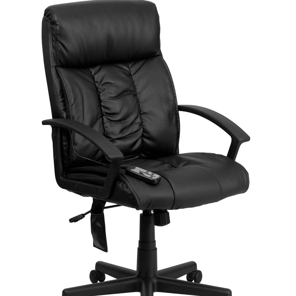 Flash Furniture High Back Massaging Black Leather Executive Office Chair