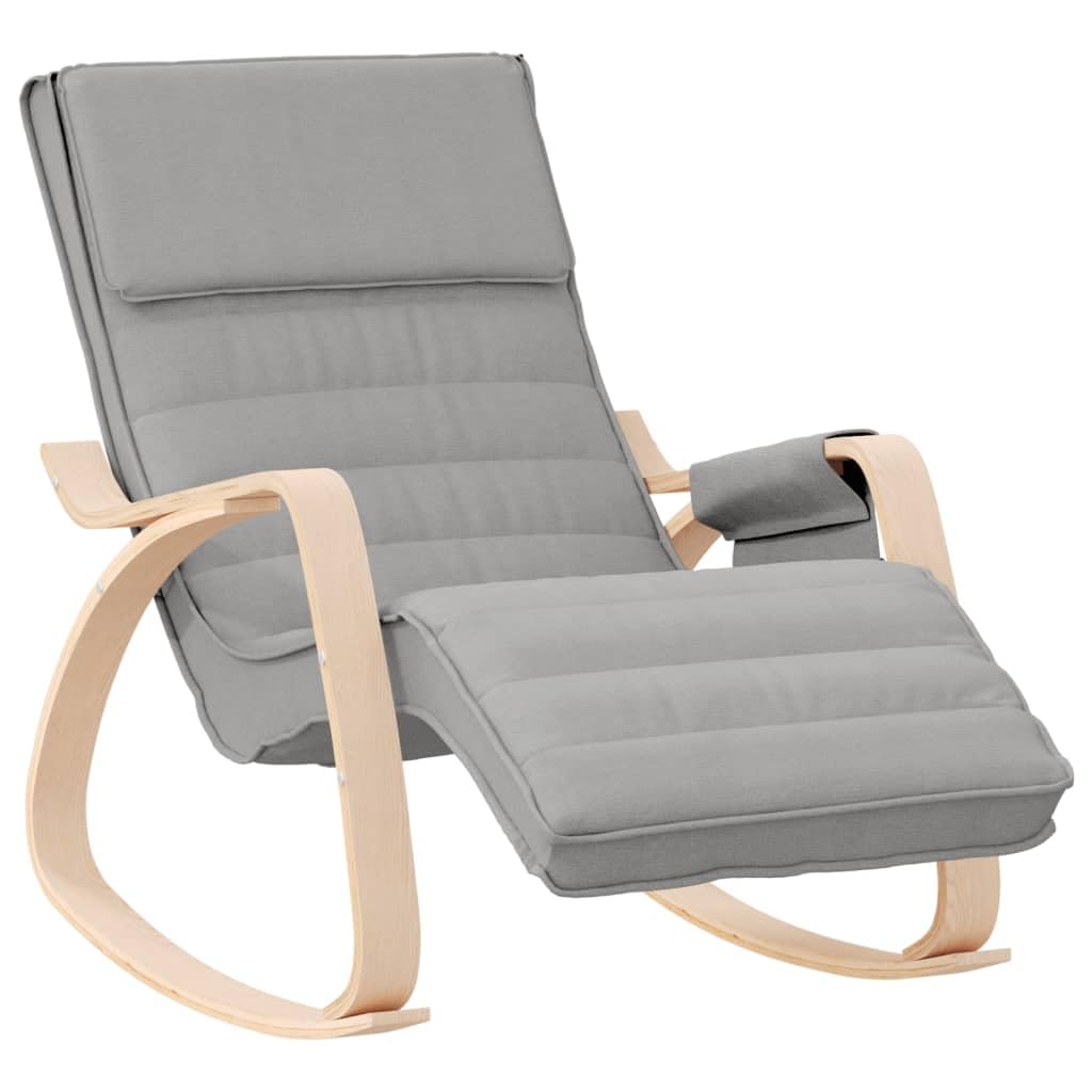 vidaXL Modern Rocking Chair - Light Gray Durable Fabric Upholstery - Solid Birch Wood Frame - Breathable and Long-Lasting - Enhanced Seating Experience