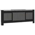 Vidaxl Mdf Radiator Cover - Adjustable Size, Stylish & Durable, Slat Design, Ample Storage Space, Black, Suitable For Any Decor, 55.9"-80.7" X 8.1" X 32.1"