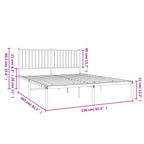 vidaXL 12-Inch Black Metal Queen Bed Frame with Headboard, Heavy-Duty Construction with Under-Bed Storage for Modern Bedroom, No Box Spring Needed & Easy Assembly, No Mattress