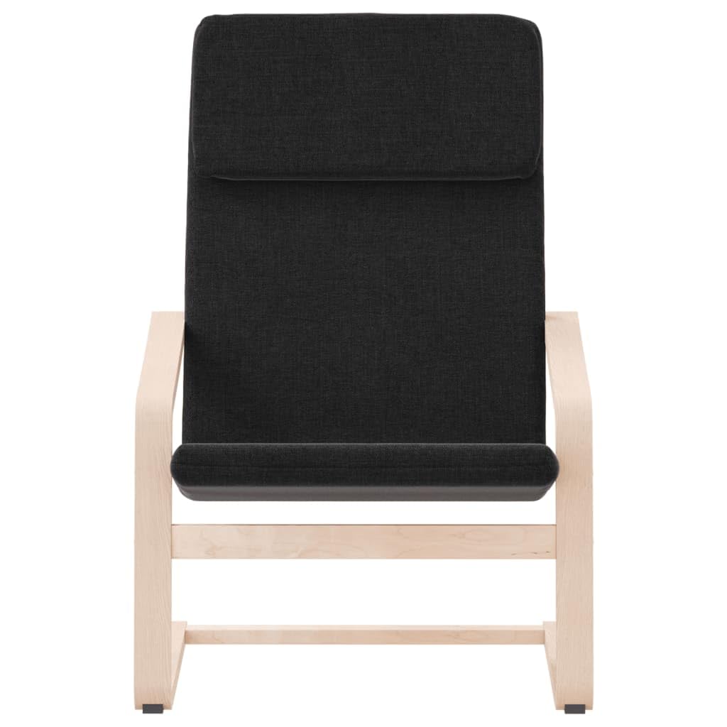 vidaXL Black Fabric Relaxing Chair - Durable Polyester Upholstery with Solid Birch Wood Frame for Stability - Comfortable Thick Padding - Ideal for Home, Office and Restaurant use