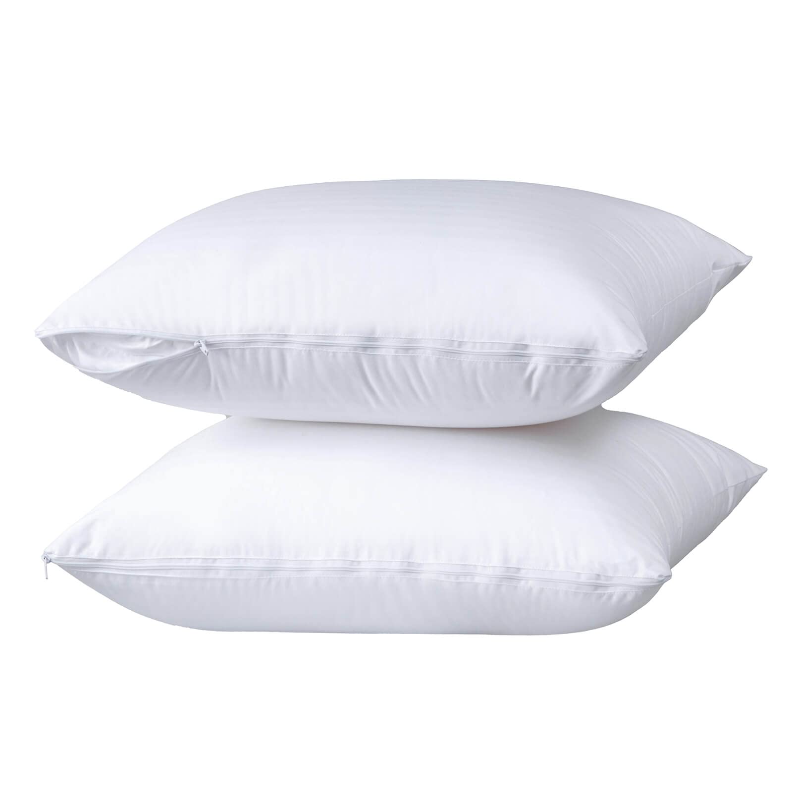 Kingnex 4 Pack Waterproof Feather Proof Pillow Protectors With Zipper On Long Side King Size Set Of 4 Down Proof Striped Bed Pil