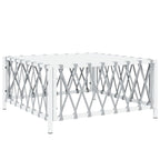 vidaXL 5-Piece Outdoor Lounge Set with Cushions - Modern Patio Furniture in White Steel, Includes Corner Sofa and Table - Easy Assembly, Modular Design