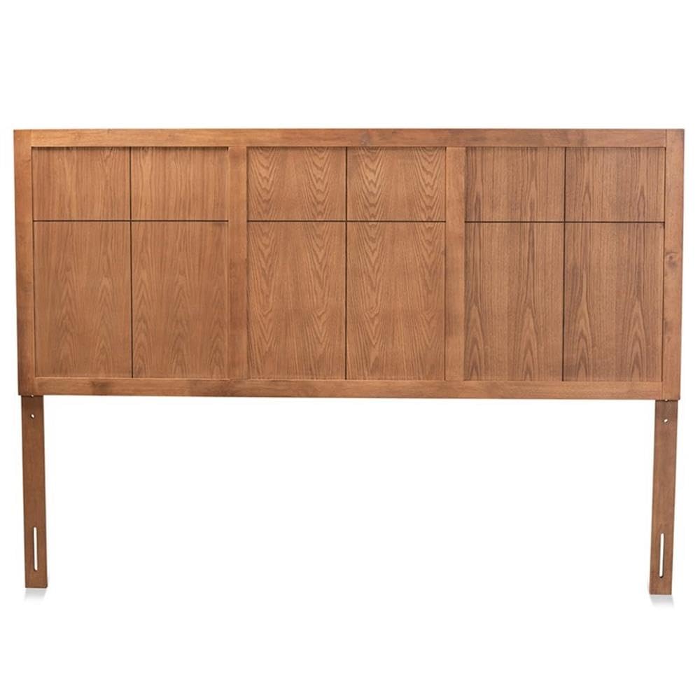 Baxton Studio Monroe Modern Transitional and Rustic Ash Walnut Finished Wood King Size Headboard