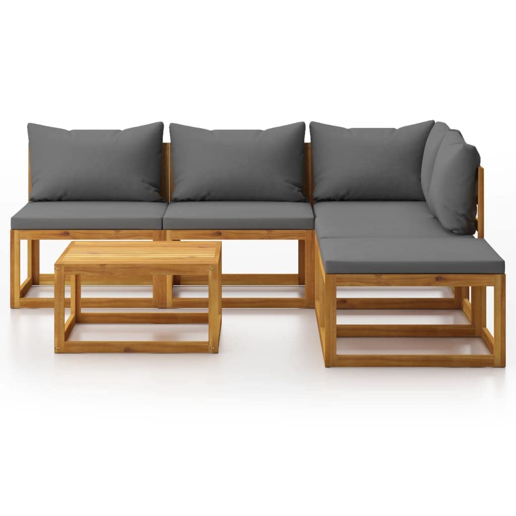 vidaXL Solid Acacia Wood Outdoor Lounge Set - Thumbnail 2