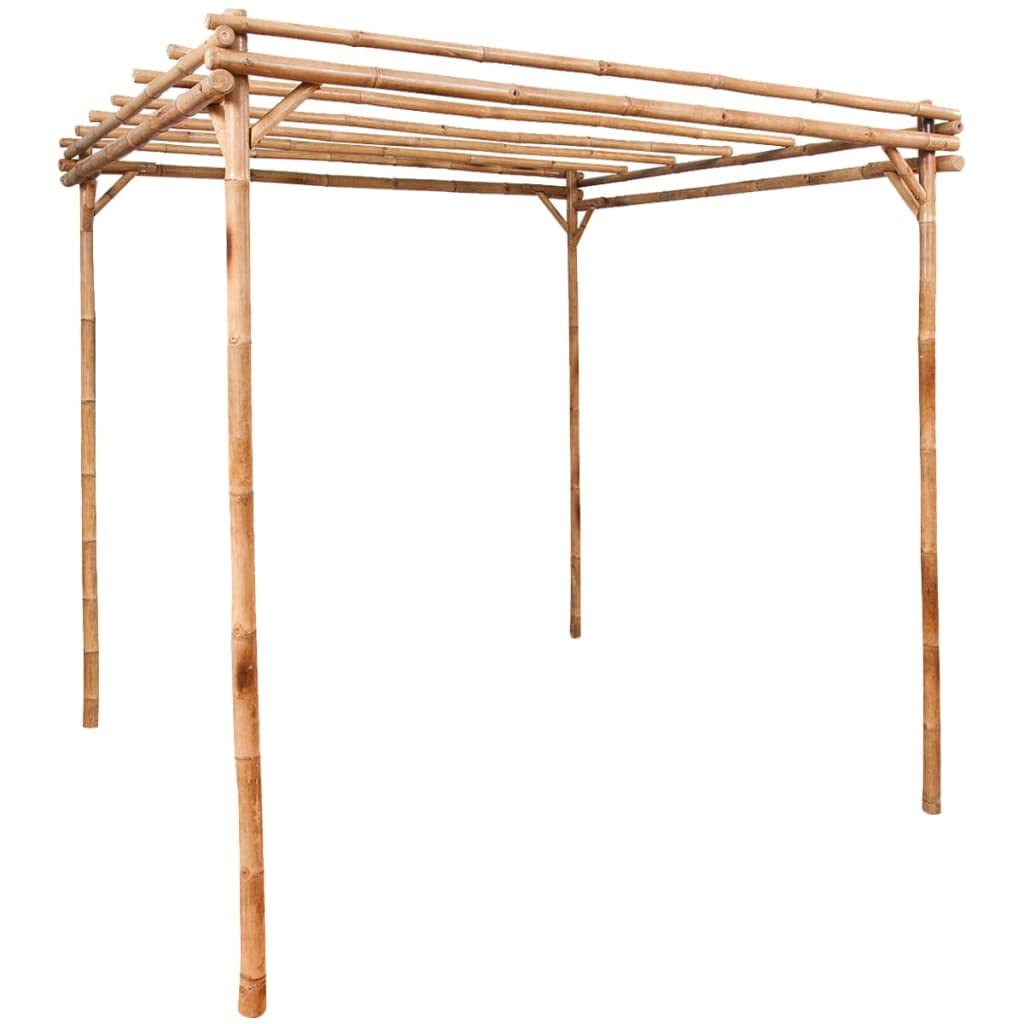 vidaXL Pergola - Bamboo, 67&quot;x67&quot;x86.6&quot;, Weather-Resistant, Durable, Perfect for Climbing Plants, Creates Cozy Seating Area, Brown