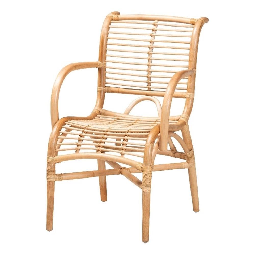 Baxton Studio Seminyak Natural Rattan Lounge Chair