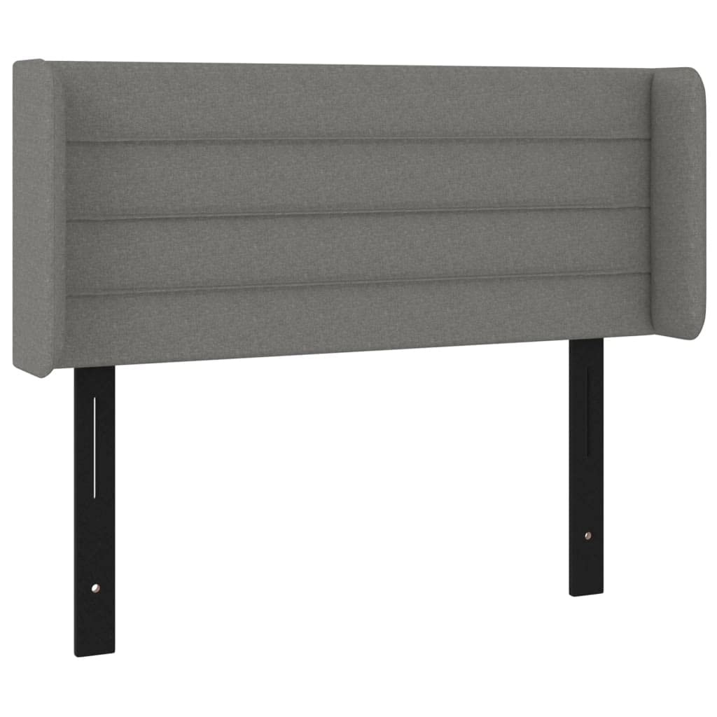 vidaXL LED Headboard, Upholstered Headboard for Bed Home, Bed Headboard with LED Light, Bedroom Furniture, Dark Gray 40.6&quot;x6.3&quot;x30.7&quot;/34.6&quot; Fabric