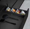 Drawer Spice Organiser Tray With Jar Holders, Dark Grey