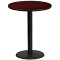 Flash Furniture Stiles 36'' Round Mahogany Laminate Table Top With 24'' Round Bar Height Table Base