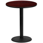 Flash Furniture Stiles 36'' Round Mahogany Laminate Table Top With 24'' Round Bar Height Table Base