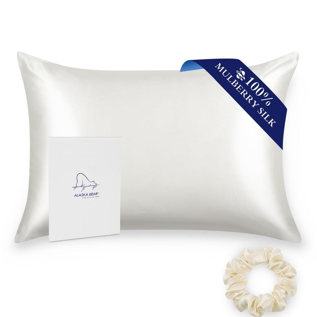 Alaska Bear Silk Pillowcase 20 By 54 For Couple Hair And Skin Organic 100% Mulberry Silk Pillow Slip For Bliss Sleep, Body Size(