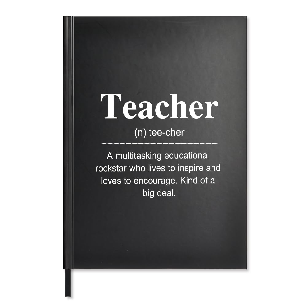 Wuuckoo Teacher Definition 80 Sheets 160 Pages Blank Double-Sided Hardcover Notebook, Teacher Appreciation Gift, Back-To-School