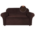 Turquoize Velvet Loveseat Covers Stretch Love Seat Couch Covers For 2 Cushion Couch Velvet Sofa Cover With Non Slip Elastic Bott