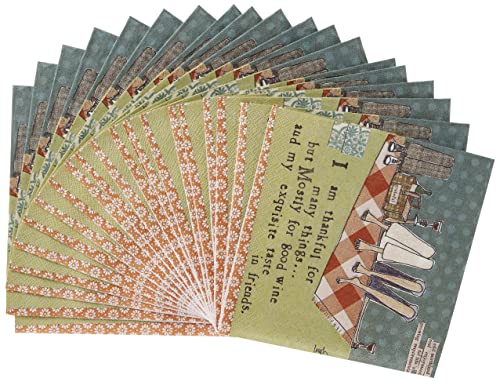 Ideal Home Range Curly Girl 3-Ply Paper Napkins, 5'' X 5'', Multicolor