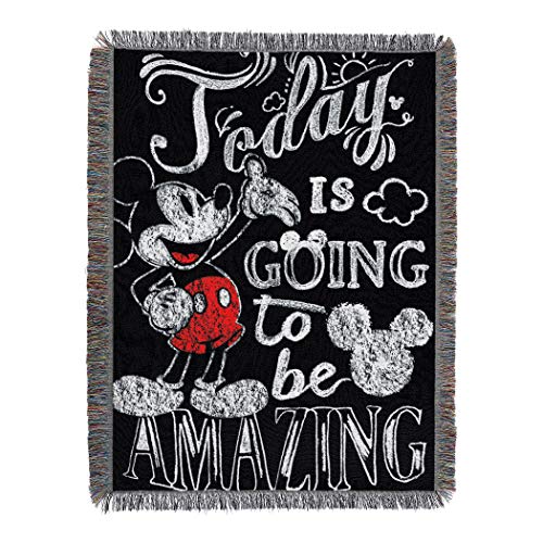 Disneys Mickey Mouse, ''Amazing Day'' Woven Tapestry Throw Blanket, 48'' X 60'', Multi Color
