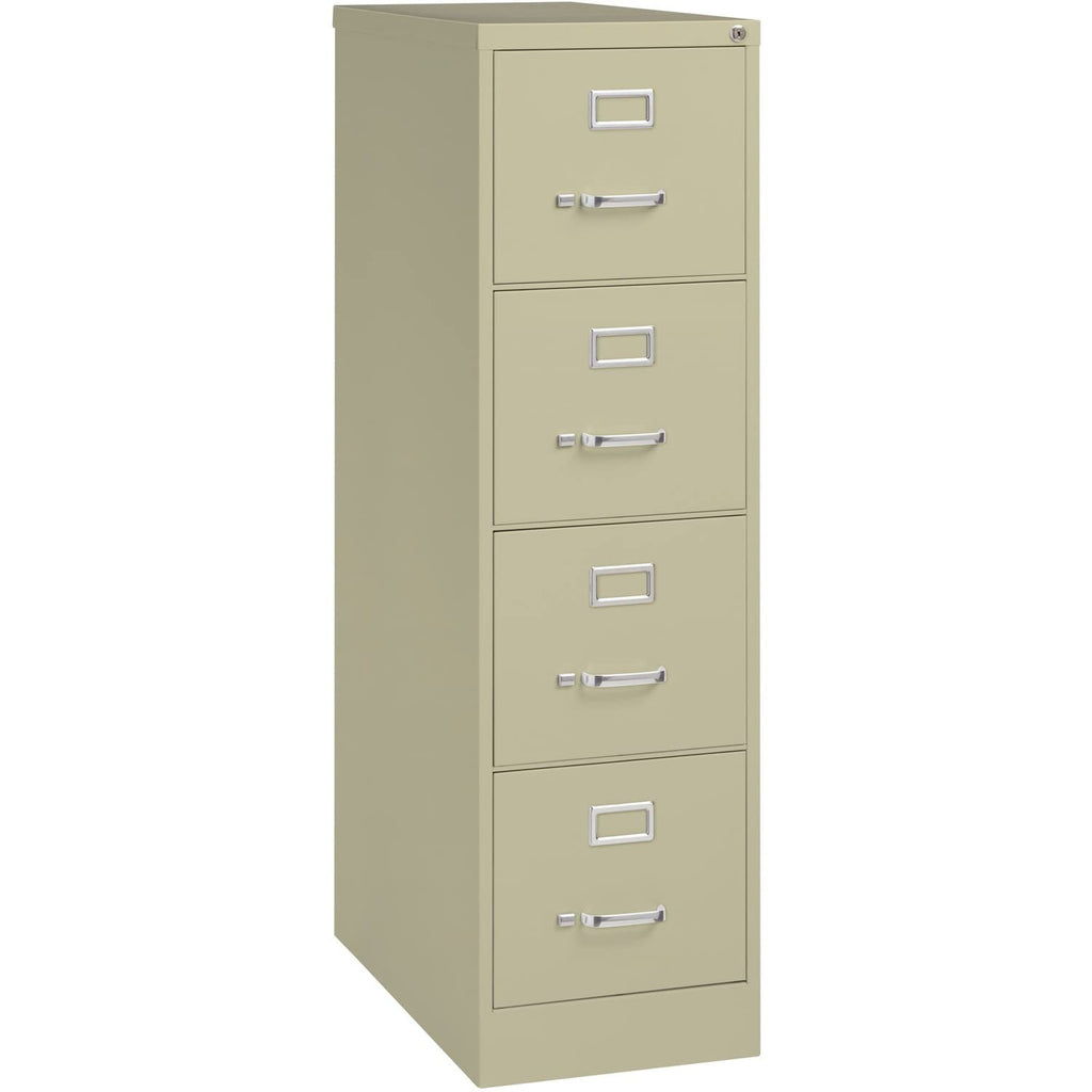 Lorell LLR60193 4-Drawer Vertical File with Lock, 15" x 26-1/2" x 52", Putty